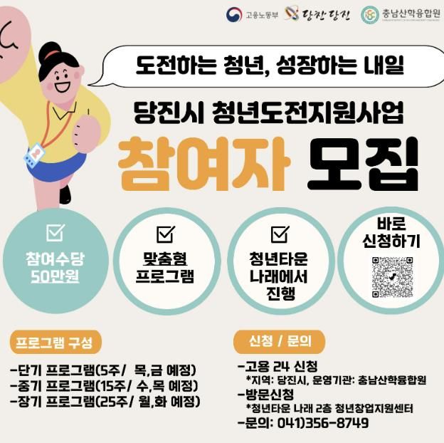 청년도전지원사업 참여자 모집 포스터