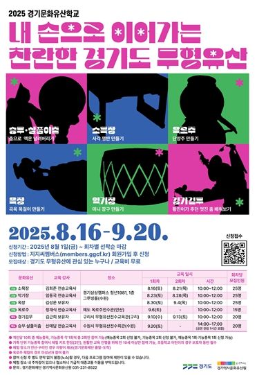 <2025년 경기문화유산학교 : 내 손으로 이어가는 찬란한 경기도 무형유산> 포스터