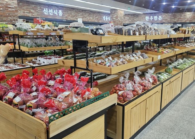 고양시 로컬푸드 매장에 진열된 농산물
