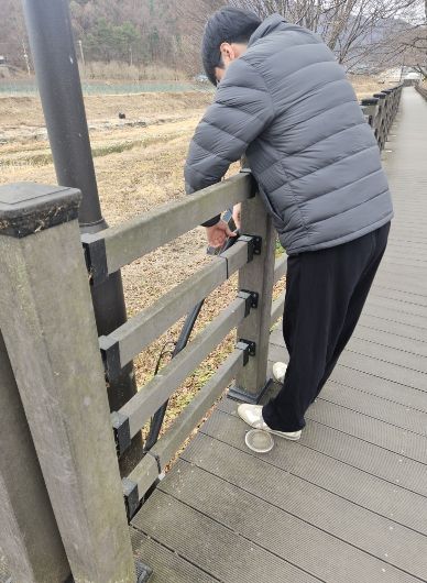 금산군농업기술센터 사계절 경관단지 시설물 점검 모습